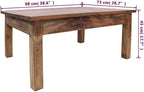 Wooden Coffee Table, Side Table Solid Reclaimed Wood 38.6"x28.7"x17.7" -AA - Image 7