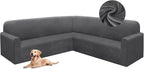 HDCAXKJ Corner Sectional Couch Covers Velvet Stretch L Shape Sofa Cover Soft by HDCAXKJ