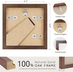 puthiac 4x4 Solid Oak Wood Picture Frames, Walnut, 3 Pack - Image 3