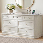 7 Drawers Dresser for Bedroom, 54" Wide Chest of Drawers w/Charging Station by Unknown