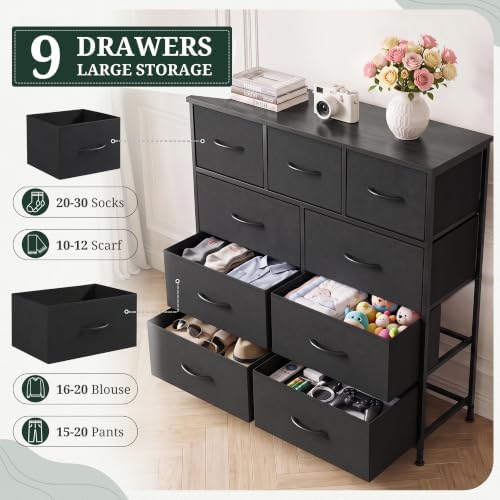 9-Drawer Dresser Anti-Tip Tall Storage Organizer - Image 5
