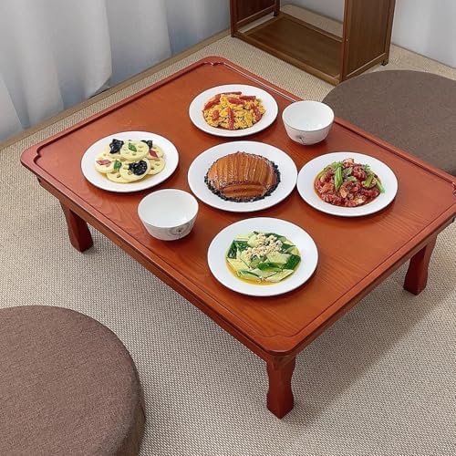 Korean Square Folding Coffee Table, Solid Wood Low Table - Image 6
