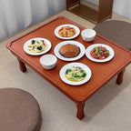 Korean Square Folding Coffee Table, Solid Wood Low Table - Image 6