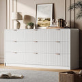 HOUROM 59” Wide White Fluted Dresser for Bedroom with 9 Drawers by HOUROMDresserforBedroom