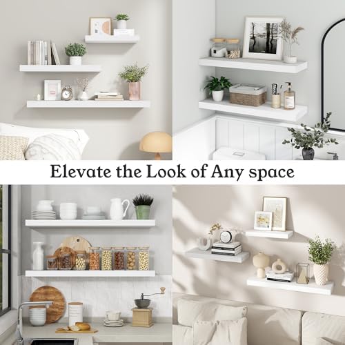 48" White Floating Shelves 12inch Deep Wall Shelf, Set of 1 - Image 7