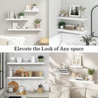 40" White Floating Shelves 12inch Deep Wall Shelf, Set of 2 - Image 7