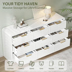 Decofy Fluted 9 Drawers Dresser, 63'' Wide Chest of Drawers for Bedroom - Image 3
