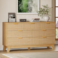 BORNOON 57" Long Dresser for Bedroom, 7-Drawer Fluted Chest, Wide Wood Storage Dresser with Metal Slides and Handles, Stable Base, Modern Clothes Organizer for Primary Suite, Guest Room, Nursery by BORNOON