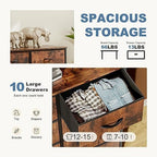 DUMOS 10 Drawer Dresser for Bedroom, Storage Organizer Chest of Drawers - Image 4