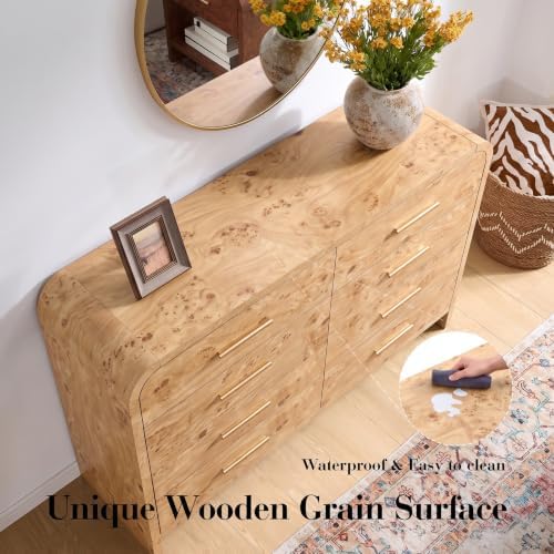 Curved Drawer Dresser for Bedroom with 8 Drawers, 54'' Wide Chest of Drawer - Image 6