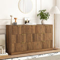 7 Drawer Fluted Dresser with Deep Drawers for Bedroom, Walnut丨55 Wide Mid Century Dresser, Modern Chest of Drawers, Wood TV Stand Storage Organizer for Closet, Living Room, Hallway by Provideyouwithbestproduct%EF%BC%81