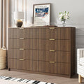 MAISONARIA Dresser for Bedroom, 8 Drawer Double Dresser, Modern Chest of Drawers for Bedroom, Living Room, Entryway and Closet, 55" L x 15.7" D x 37.4" H, Walnut by MAISONARIA