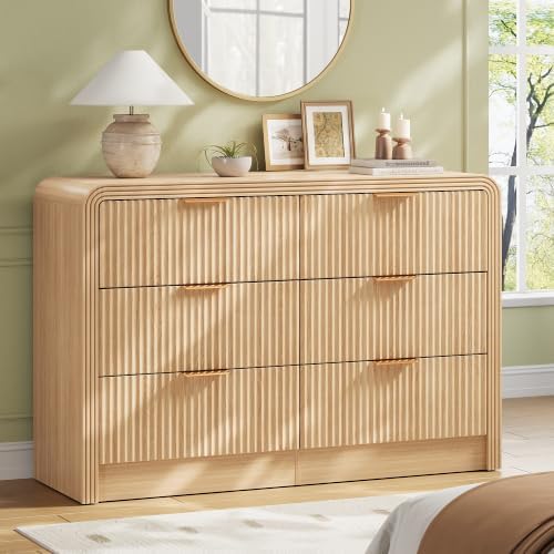 Decofy Fluted 6 Drawers Dresser, 47.2'' Wide Chest of Drawers for Bedroom by Decofy