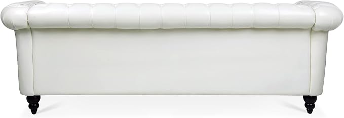 LEVNARY Chesterfield Sofa, Classic Tufted Upholstered Leather Couch, Modern 3 - Image 8