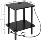 FORAOFUR End Table with Charge Station, Narrow Side Table - Image 3