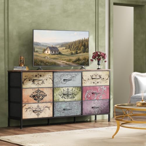 WLIVE Dresser TV Stand for 65 Inch TV, 9 Drawer Dresser for Bedroom - Image 2