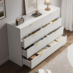 MAISONARIA White Dresser for Bedroom, 8 Drawer Double Dresser, Modern Chest of Drawers for Bedroom, Living Room, Entryway and Closet, 55" L x 15.7" D x 37.4" H - Image 4