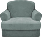 CUCRAF T Cushion Sofa Cover 2 Piece Armchair Slipcovers, Soft Thick Velvet by CUCRAF