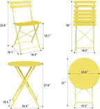 3-Piece Folding Bistro Set, Outdoor Patio Furniture Set - Image 2