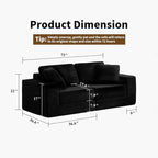 FILUXE Modular Sectional Sofa, Modern Modular Sofa Couch - Image 3