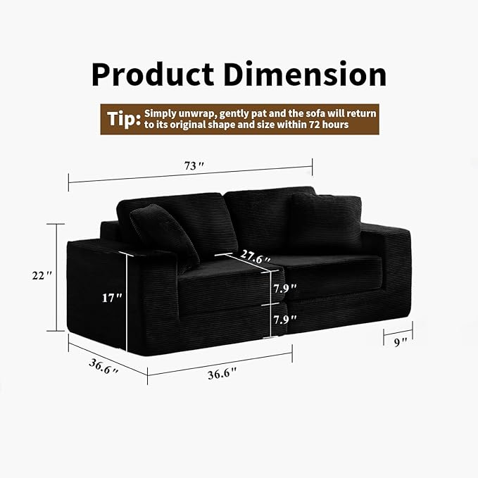 FILUXE Modular Sectional Sofa, Modern Modular Sofa Couch - Image 3