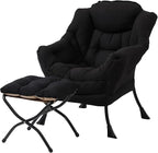 Welnow Lazy Chair with Ottoman, Modern Accent Chair with Armrests and a Side by LifeGetsBetterWithWelnow