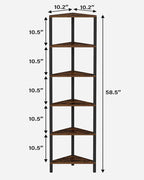 TUTOTAK Corner Shelf, 6-Tier Corner Bookshelf - Image 2