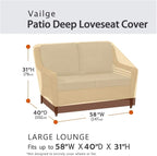 VAILGE 2-Seater Heavy Duty Patio Deep Bench Loveseat Cover, 100% Waterproof - Image 2