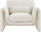 Meridian Furniture 199Cream-C Sloan Collection Modern | Contemporary Velvet - Image 5
