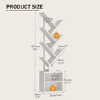 RALGEND Tree Bookshelf, 6 Tier Bookcase - Image 3