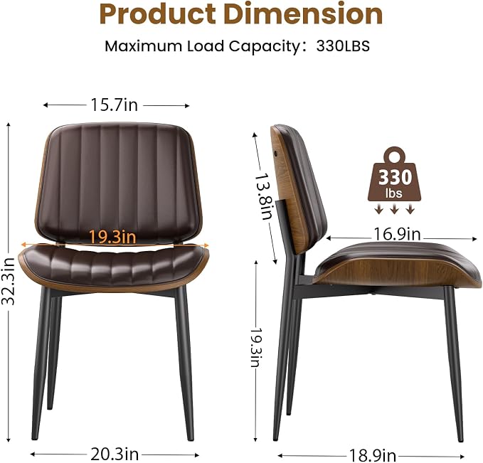 YaFiti Dining Chairs Set of 6, Mid Century Modern Dining Room Kitchen Chairs - Image 2