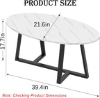 Wolawu Coffee Table Small Oval Table, Modern Center Tea Tables - Image 2