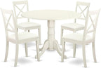East West Furniture DLBO5-LWH-LC 5 Piece Dining Room Furniture Set Includes a by EastWestFurniture