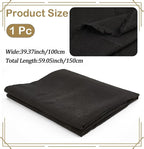 59 Inch Black Linen Cotton Canvas Embroidery Fabric by The Yard Solid Color - Image 2