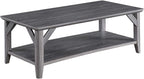 HomeStock Asian Aesthetics Coffee Table, Rustic Style, 2 Spacious Shelves - Image 2