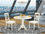 East West Furniture DLBO3-LWH-LC 3 Piece Modern Dining Table Set Contains a - Image 2
