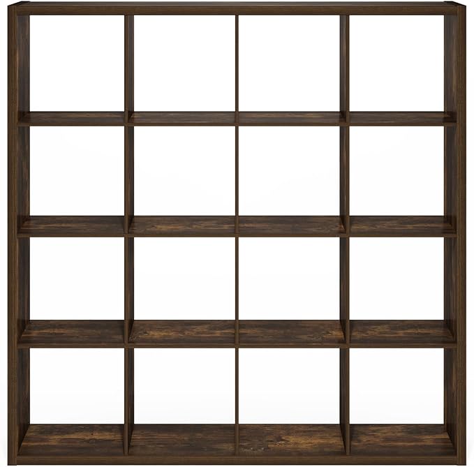 Furinno Cubicle Book Shelf, 16-Cube Bookshelf, Extra Thick Frame Reversible - Image 9