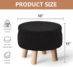 Wimarsbon Storage Ottoman, Modern Round Footrest - Image 3