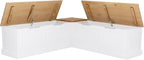 Linon Harris Natural and White Two Tone Backless Corner Breakfast Nook - Image 9