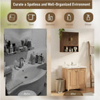 INNOD Bathroom Storage Cabinet, Medicine Cabinet with Adjustable Wood Shelf & Doors, Over The Toilet Storage Cabinet for Laundry Room & Kitchen & Living Room (Walnut) - Image 5