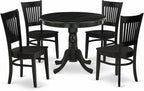 East West Furniture ANVA5-BLK-W 5 Piece Modern Dining Table Set Includes a by EastWestFurniture