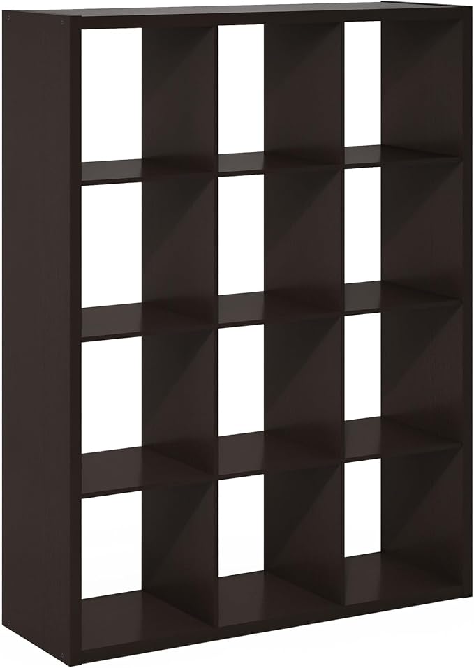 Furinno Cubicle Book Shelf, 12-Cube Bookshelf, Extra Thick Frame Reversible - Image 9