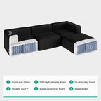 Novilla 141" Modular Sectional Sofa, Modern Cloud Sectional Couch - Image 8