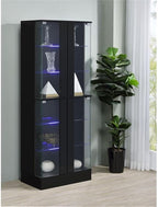 Pemberly Row Wood Curio Cabinet, 63.75" H x 24" W x 14.25" D, MDF and Glass - Image 6