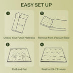 ZonLi Japanese Floor Futon Mattress Twin Size 75"x 39", 100% Cotton Cover 2.5'' - Image 7