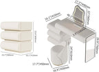 homary White 2-Piece Makeup Vanity & Smart Nightstand Set, Modern Vanity Table - Image 2