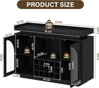 Wine Bar Cabinet with Power Outlet & LED Light, Coffee Bar Cabinet - Image 2
