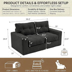 69" Corduroy Loveseat Sofa in a Box, High-Density Foam Couch, No Assembly - Image 2