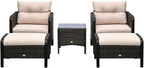 Outsunny 5 Pieces Rattan Wicker Lounge Chair Outdoor Patio Conversation Set - Image 6