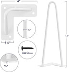 SMARTSTANDARD 12 Inch Heavy Duty Hairpin Furniture Legs, Metal Home DIY Projects - Image 2
